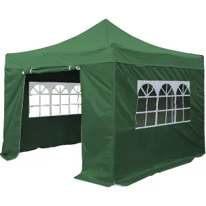 Durable 3x4.5m Green Pop-Up Gazebo with Side Walls for Outdoor Events