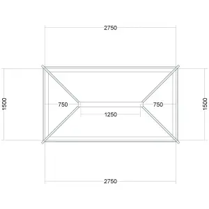 Atlas Grey on White Contemporary Roof lantern with Self Clean Solar Blue glass, (L)2.5m (W)1.5m (H)460mm