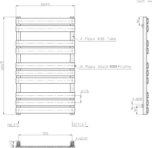 Right Radiators 1000x600 mm Designer Flat Panel Heated Towel Rail Radiator Bathroom Warmer Heating Chrome