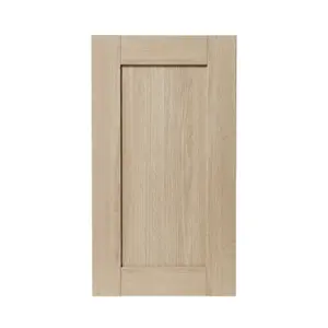 GoodHome Alpinia Matt light oak effect Shaker Highline Cabinet door (W)400mm (H)715mm (T)18mm