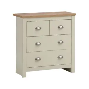 Lisbon Cream Bedroom Chest of Drawers 2+2 4 Drawer Storage Cabinet Furniture