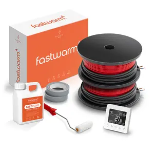 Fastwarm 200W Electric Underfloor Heating Cable Kit - 18m - WiFi White Thermostat