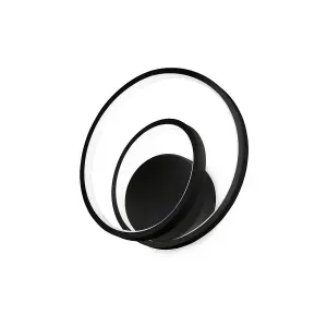 Luminosa OZ Dimmable Swirl Integrated LED Wall Lamp Black, 3000K