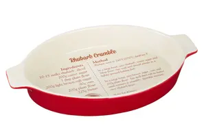 Maison by Premier From Scratch Red Stoneware Oval Baking Dish