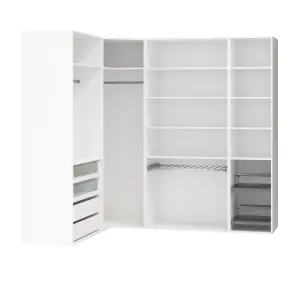 GoodHome Atomia Freestanding White Chipboard Wardrobe, clothing & shoes organiser (H)2250mm (W)3800mm (D)580mm