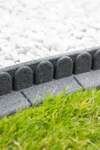 120pcs Grey Mower Edge Lawn Edging Rubber Garden Border - Half Pallet