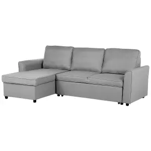 Right-Hand Corner Sofa NESNA Light Grey Fabric Right Hand