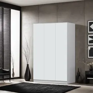 Carlton 3 Door Wardrobe - Soft-Close Hinged Doors And Handleless Push-To-Open Feature Zipcode Design Finish: Matt White