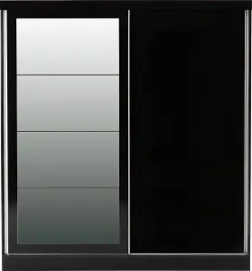 Nevada 2 Door Sliding Wardrobe in Black Gloss Finish