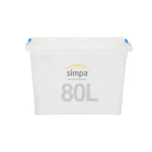 simpa 80L Clik 'n' Store Plastic Storage Boxes - Set of 5