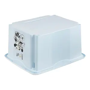 Keeeper Set of 2 Mickey Mouse Turn Around Stackable Box 24 Litre with Lid - Cloudy Blue