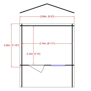 Shire Hopton 10x8 ft Toughened glass & 1 window Apex Wooden Cabin