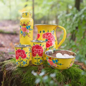 BillyCan Hand-Painted Picnic Cup - 400ml - Buttercup Peony