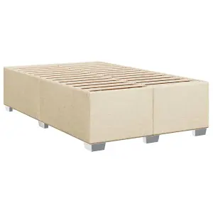 Berkfield Box Spring Bed with Mattress Cream 120x200 cm Fabric