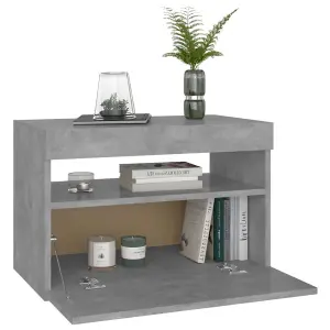 Berkfield TV Cabinet with LED Lights Concrete Grey 60x35x40 cm