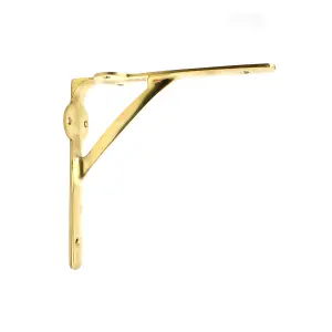 Oakcrafts - Pair of Solid Brass Gallows Style Shelf Brackets - 175mm x 175mm