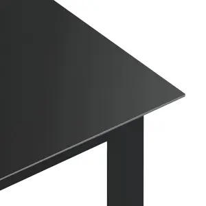 Berkfield Garden Table Black 190x90x74 cm Aluminium and Glass