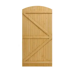 150cm H Semi Braced Arch Top Strong Wooden Garden Gate with Latch