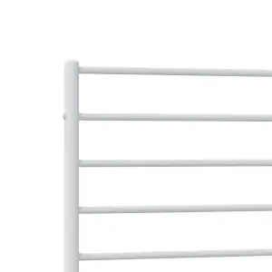 Berkfield Metal Bed Frame with Headboard White 75x190 cm 2FT6 Small Single