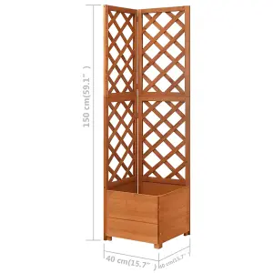 Berkfield Corner Trellis Planter 40x40x150 cm Solid Fir Wood