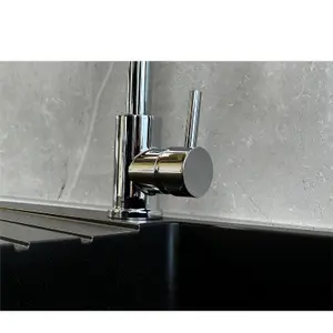 Liquida W06CH Swan Neck Monobloc Single Lever Chrome Kitchen Mixer Tap