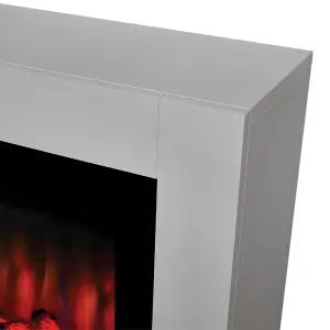 Suncrest Lumley-Ambience White MDF & stainless steel Freestanding Electric fire suite