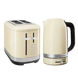 KitchenAid Breakfast Suite Almond Cream 1.7L Kettle and 2 Slice Toaster Set