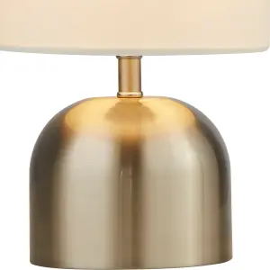 Lighting Collection Punar Satin Silver & White Touch Lamp