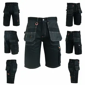 MS9 Mens Cargo Redhawk Holster Pockets Painter Tactical Work Working Shorts T5, Black - 34W