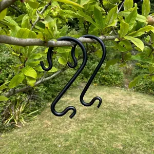 Steel S Hooks for Bird Feeders and Hanging Baskets (Set of 2)