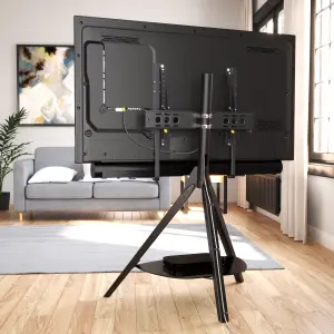 AVF FSLK1001HOXBB Hoxton Sound Tripod TV Stand with Soundbar Mounting Kit in Black / Black