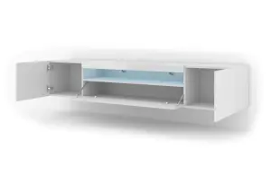 Sophisticated White Gloss Aura TV Stand (W)200cm (H)42cm (D)37cm - Elegant & Practical