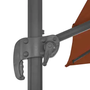 Berkfield Cantilever Umbrella with Aluminium Pole Terracotta 400x300 cm