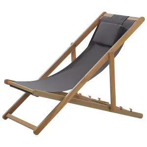 Sun Lounger Wood Light Wood AVELLINO