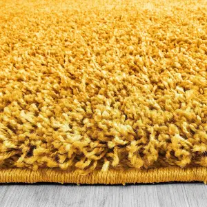 Modern Gold Shaggy Area Rug Elegant and Fade-Resistant Carpet Runner - 120x170 cm