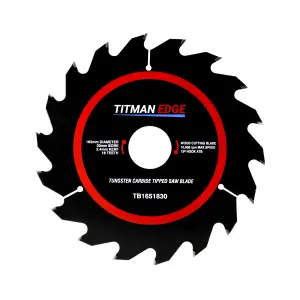 Titman Edge TCT Medium Finish Circular Saw Blade 165mm x 30mm x 18 Tooth - TB1651830