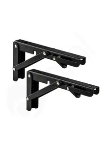 Dihl 16 inch Black Folding Shelf Bracket - Pair