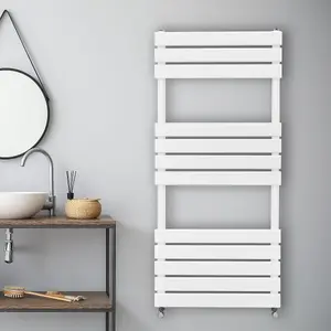 Flat Panel Towel Radiator - 1200mm x 500mm - White