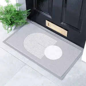 Grey Abstract Sphere Indoor & Outdoor Doormat - 70x40cm