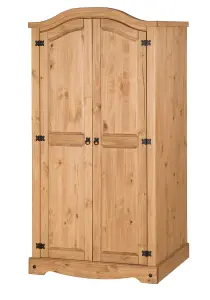 Mercers Furniture Corona 2 Door Arch Top Wardrobe Solid Pine with Mexican Styling