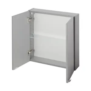 GoodHome Imandra Gloss Anthracite Double Bathroom Wall cabinet (H)60cm (W)6cm