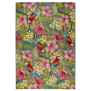 MultiColoured  Outdoor Rug, Floral Stain-Resistant Rug For Patio Decks Garden, Modern Outdoor Area Rug-160cm X 230cm