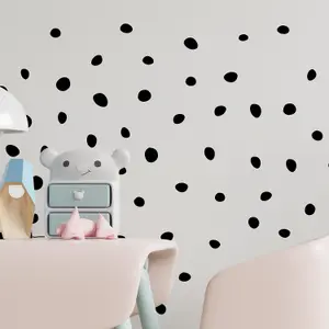 Walplus Dalmatian Polka Dots Classic Black X 5 Kids Sticker PVC