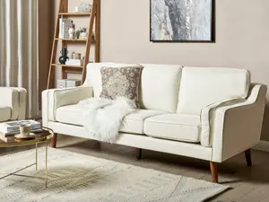 3 Seater Fabric Sofa Off-White LOKKA