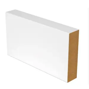 PACK OF 5 (Total 5 Units)  - Square Edge White MDF Skirting - 18mm x 144mm - 4200mm Length