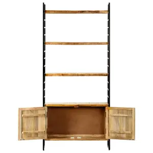 Berkfield 4-Tier Bookcase 80x30x180 cm Rough Mango Wood