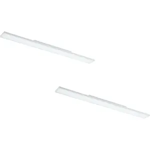 2 PACK Wall / Ceiling Light White 1200mm Slim Strip Panel 20W LED 4000K