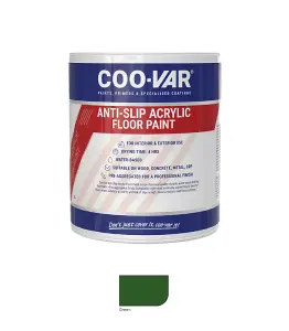 CooVar Anti Slip Acrylic Floor Paint - Green - 5 Litre