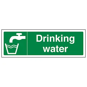 Drinking Water General Safety Sign - Rigid Plastic - 300x100mm (x3)