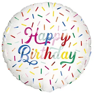 Unique Party Sprinkle Happy Birthday Foil Balloon Multicoloured (18in)